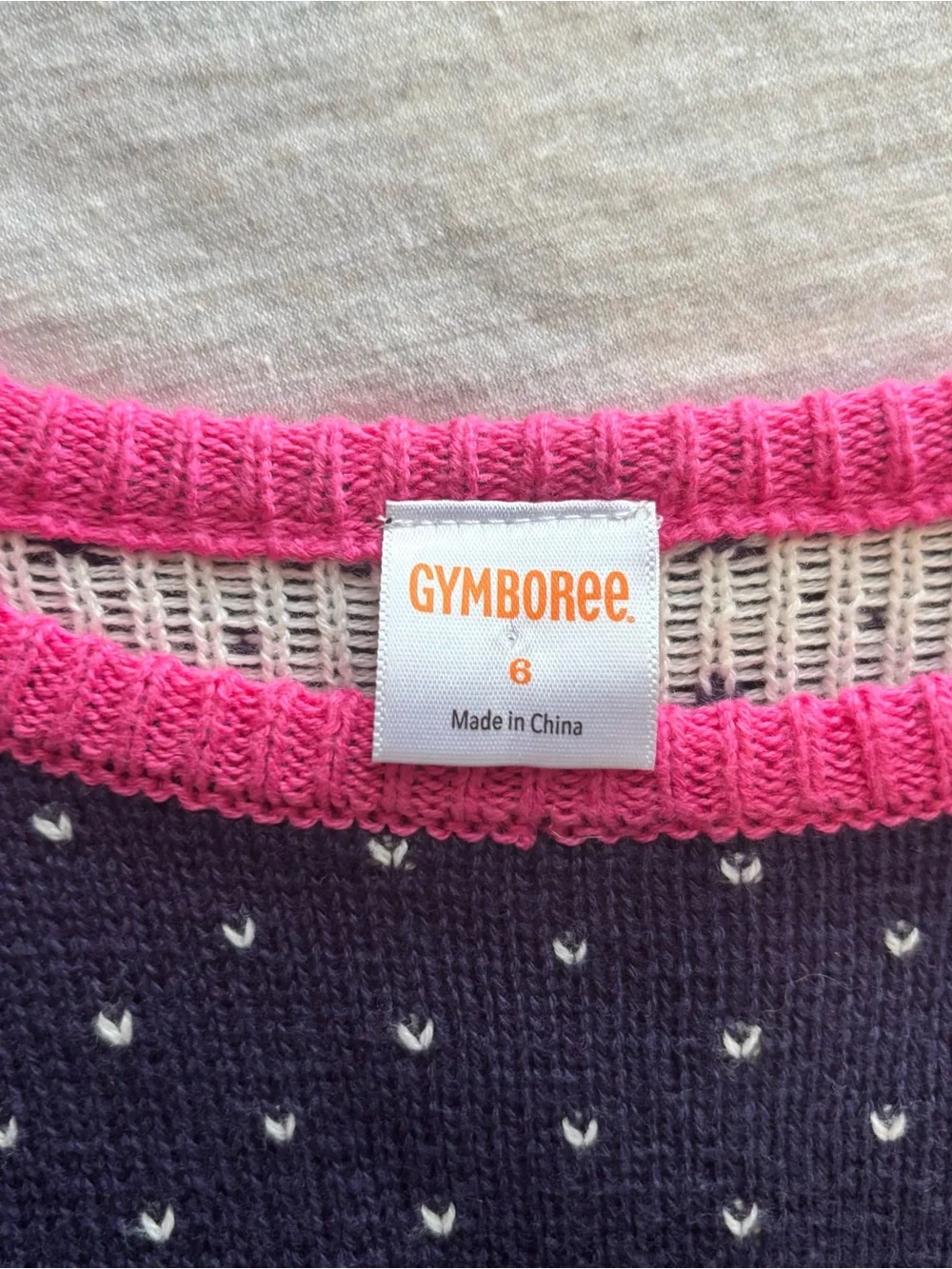 Gymboree Fair Isle Flurry Polar Bear Sweater Dress Girls Size 6 Navy Pink